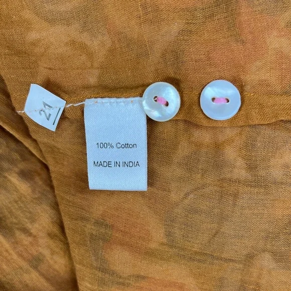 Bananas Size:LFloral Print Long Dress 100% Cotton Multi Color Crewneck